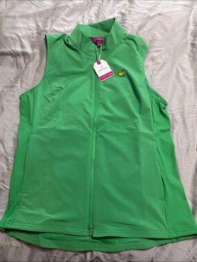 NWT Masters 2026 Green Golf Vest - Performance Zip Front